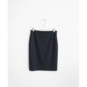Vintage 00s Y2K Michael Kors Collection Dark Grey Stretch Wool Pencil Skirt sz 6